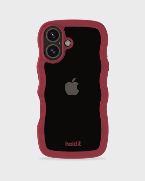 Phone Case Wavy Red Velvet/Transparent iPhone 16