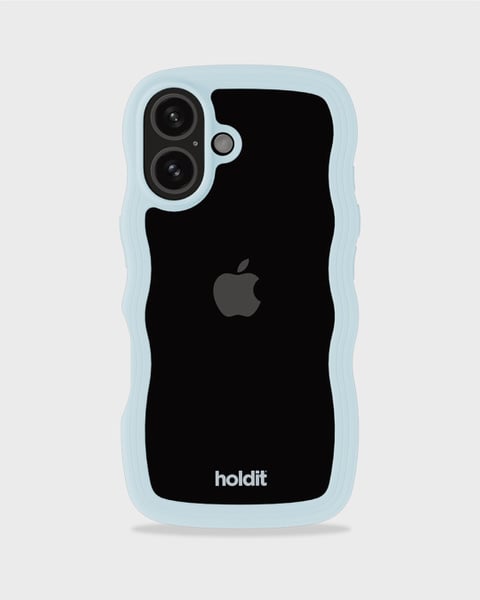 Phone Case Wavy Mineral Blue/Transparent iPhone 16