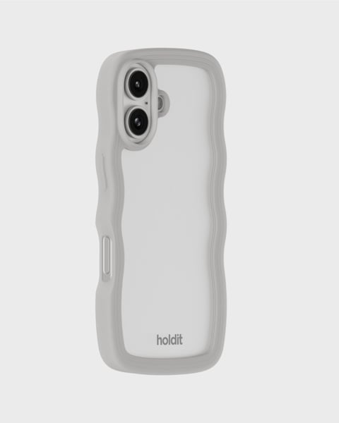 Phone Case Wavy Wool Gray/Transparent iPhone 16