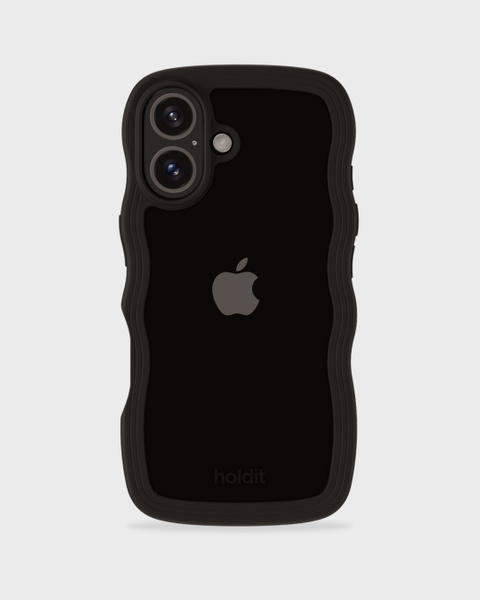 Phone Case Wavy Black/Transparent iPhone 16