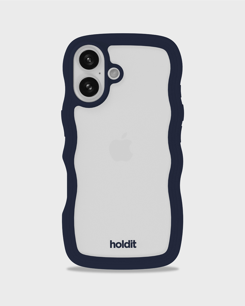 Phone Case Wavy Midnight Blue/Transparent iPhone 16