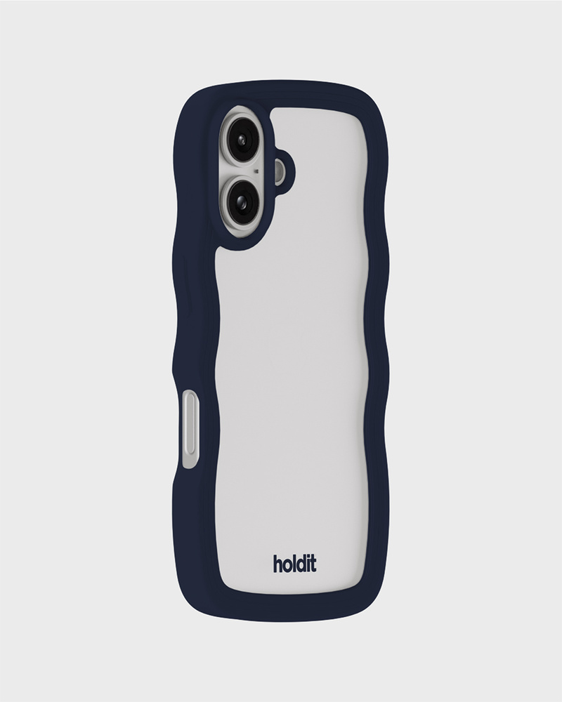Phone Case Wavy Midnight Blue/Transparent iPhone 16