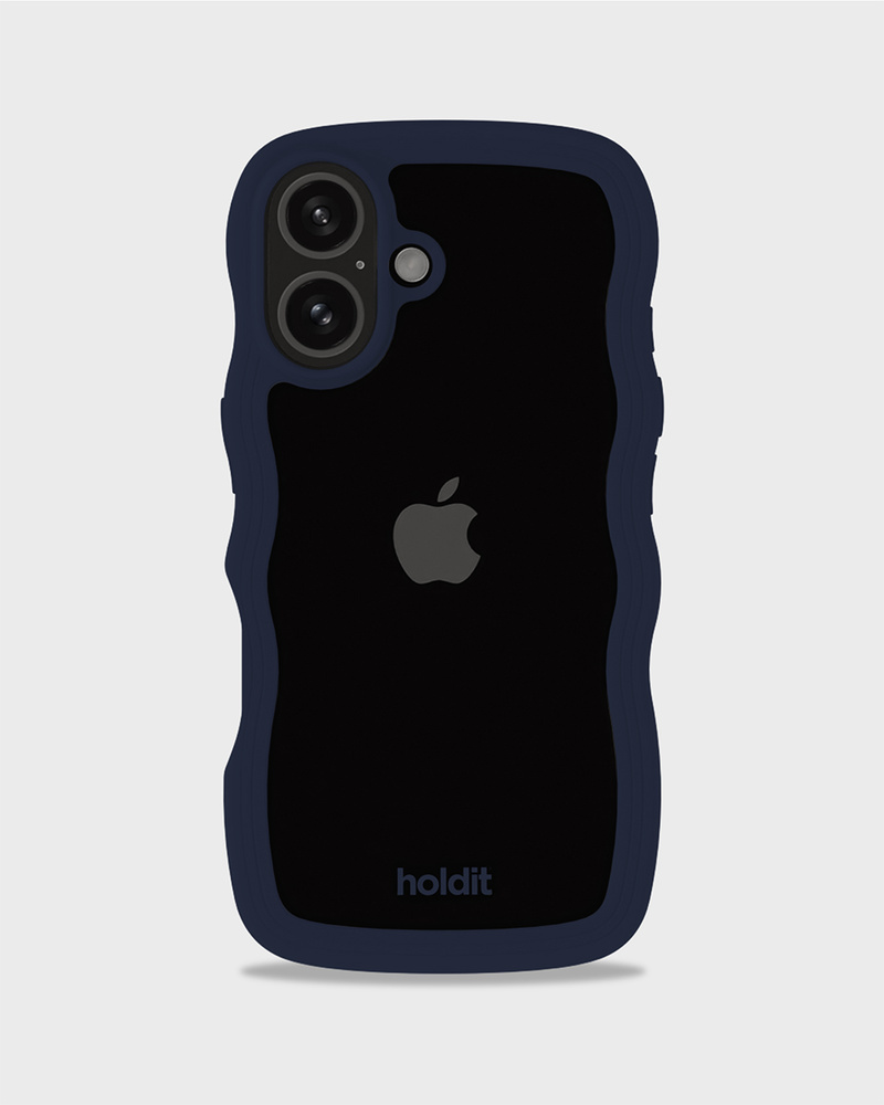 Phone Case Wavy Midnight Blue/Transparent iPhone 16