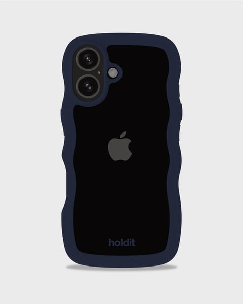 Phone Case Wavy Midnight Blue/Transparent iPhone 16