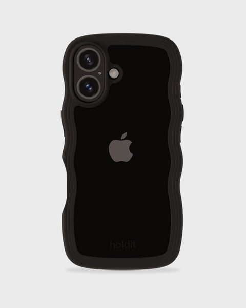 Phone Case Wavy Black/Transparent iPhone 16 Plus