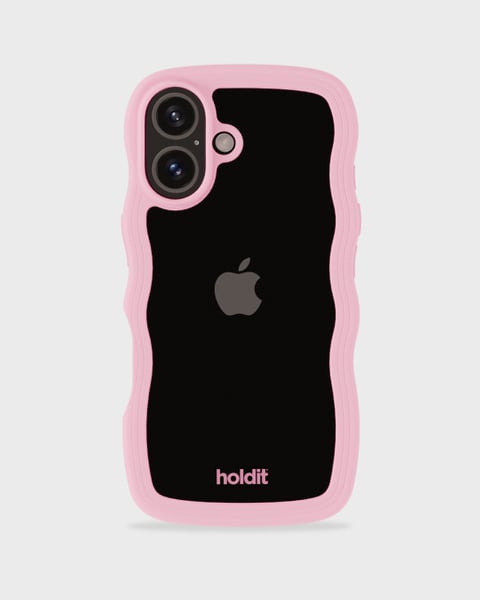 Phone Case Wavy Pink/Transparent iPhone 16 Plus