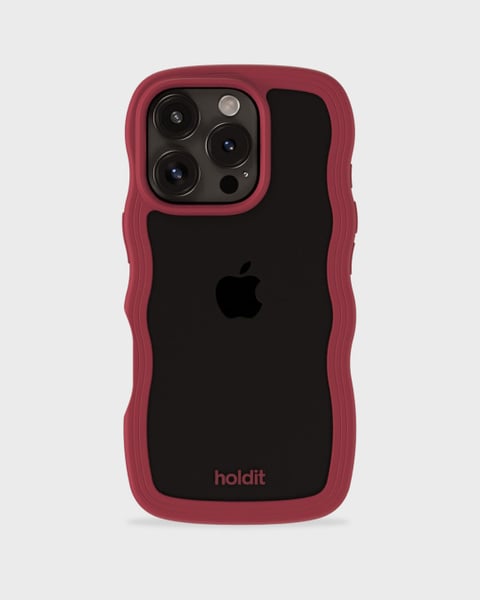 Phone Case Wavy Red Velvet/Transparent iPhone 16 Pro