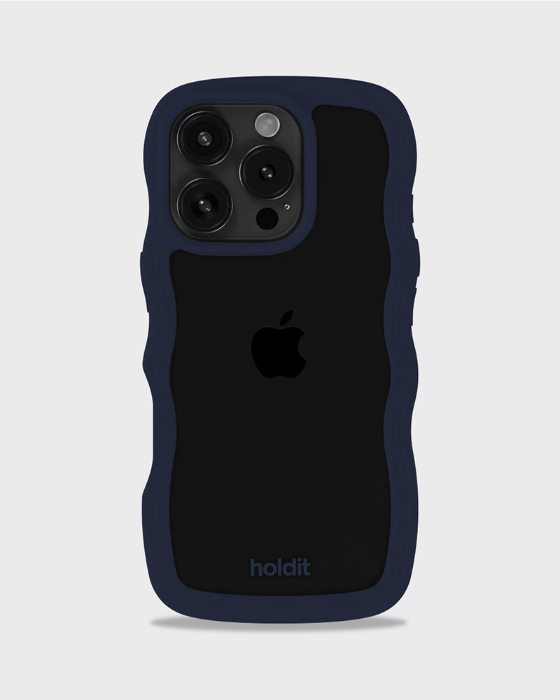 Phone Case Wavy Midnight Blue/Transparent iPhone 16 Pro