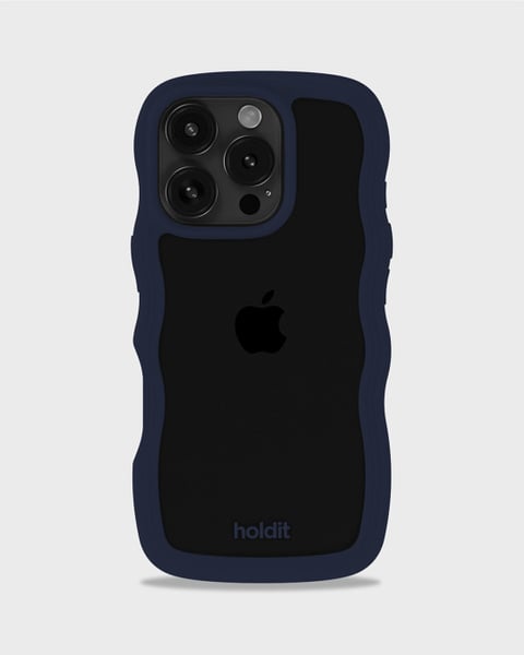 Phone Case Wavy Midnight Blue/Transparent iPhone 16 Pro