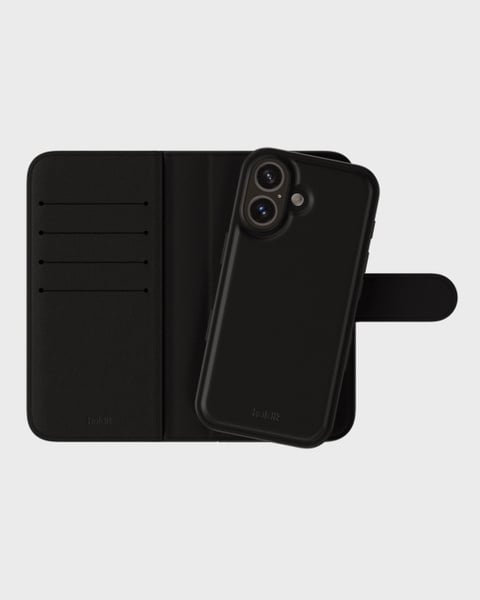 Wallet Case Magnet Black iPhone 16
