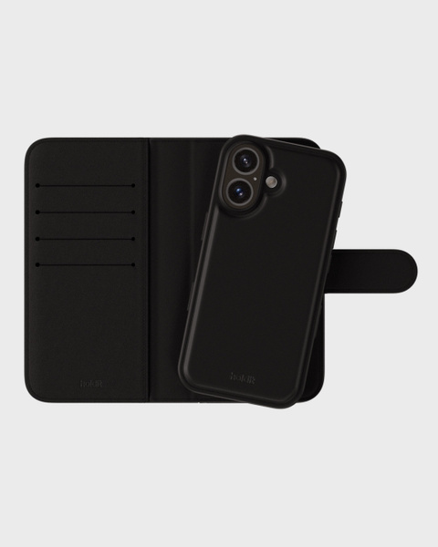 Wallet Case Magnet Black iPhone 16 Plus