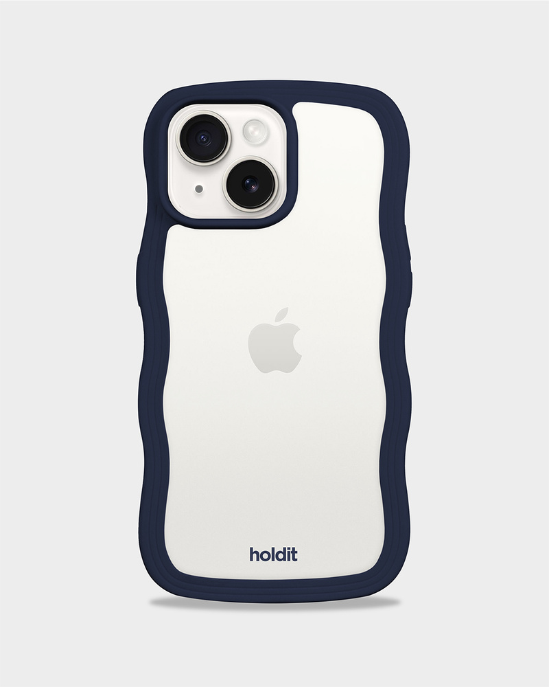 Phone Case Wavy Midnight Blue/Transparent iPhone 15