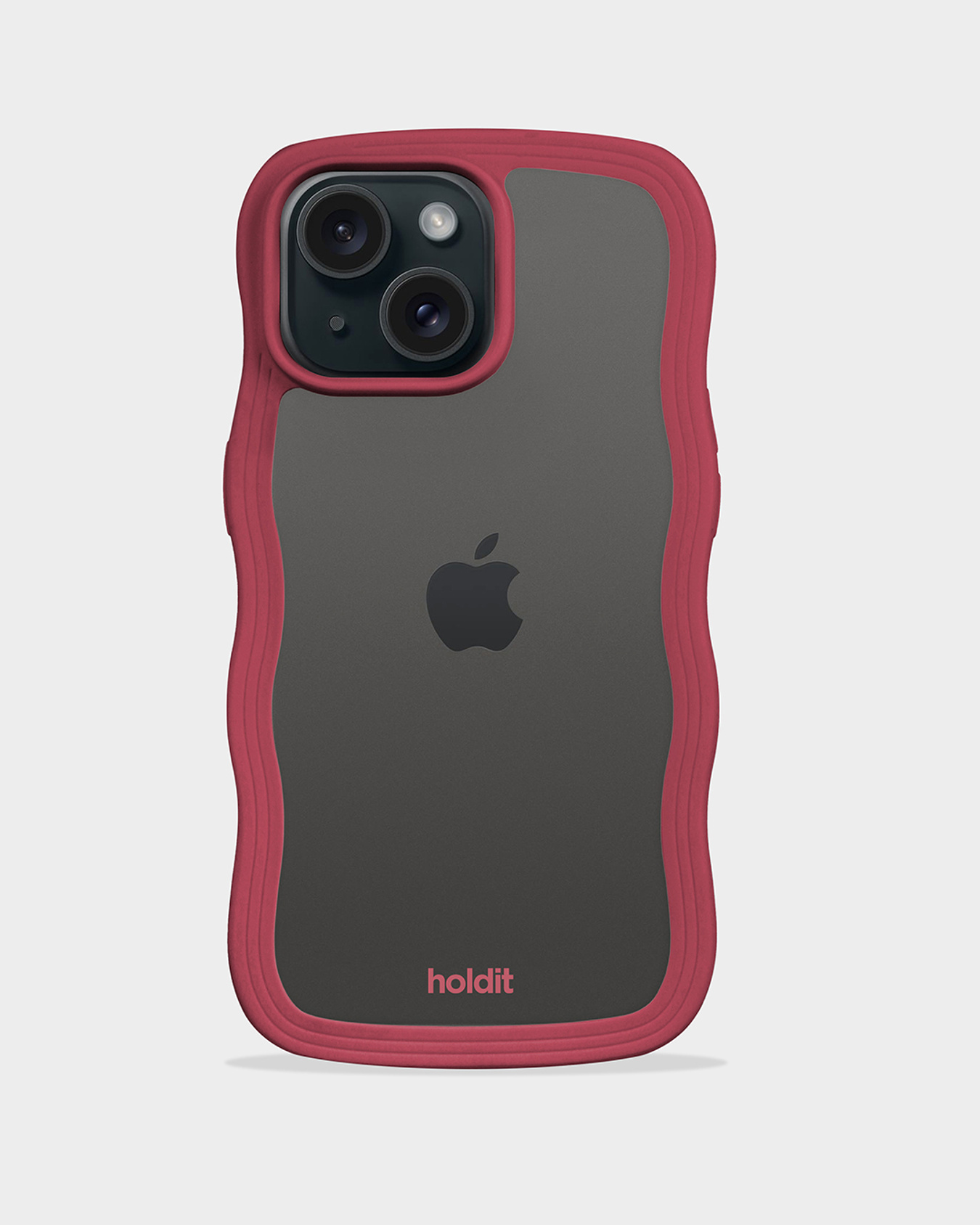 Holdit - iPhone 16e/15/14/13 Wavy Case Red Velvet/Transparent