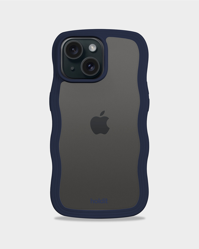 Phone Case Wavy Midnight Blue/Transparent iPhone 15