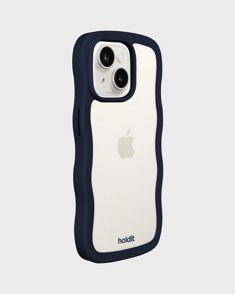 Phone Case Wavy Midnight Blue/Transparent iPhone 15