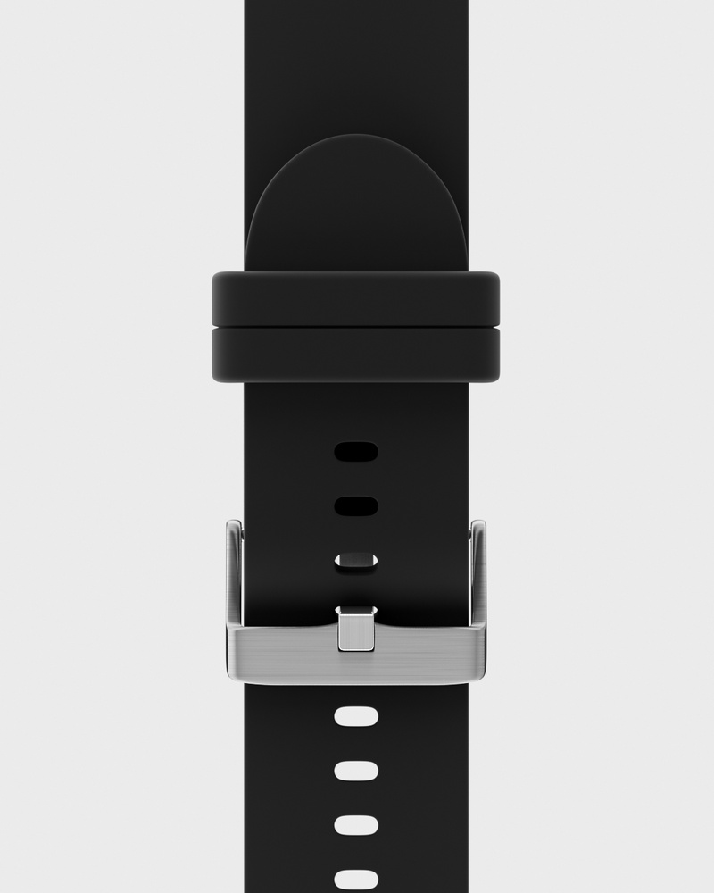 Watch Band Silicone Black 20mm
