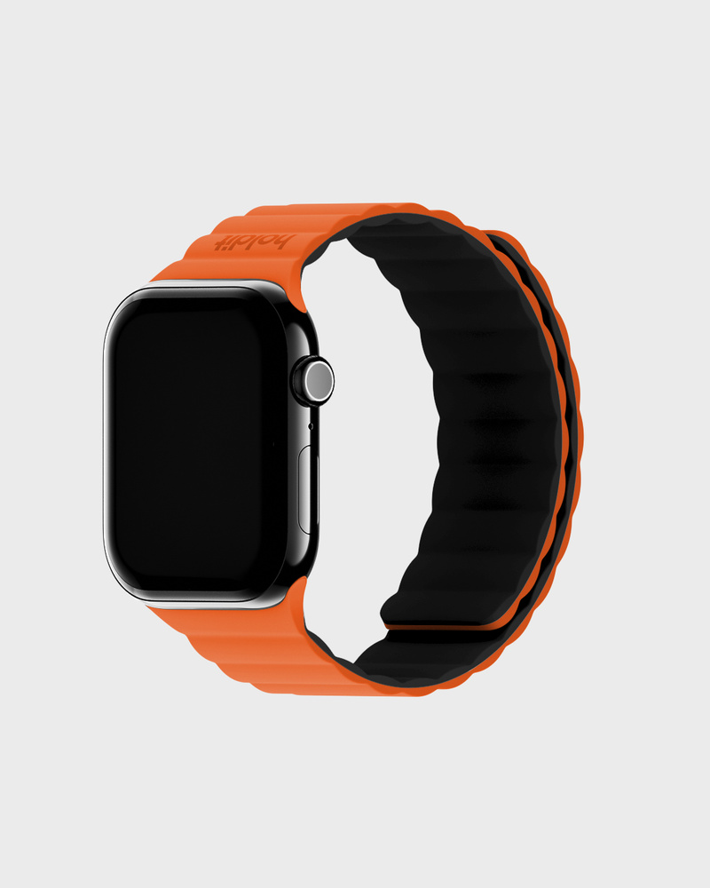 Watch Band Silicone Magnet Orange/Black 42/44/45/46/49 mm