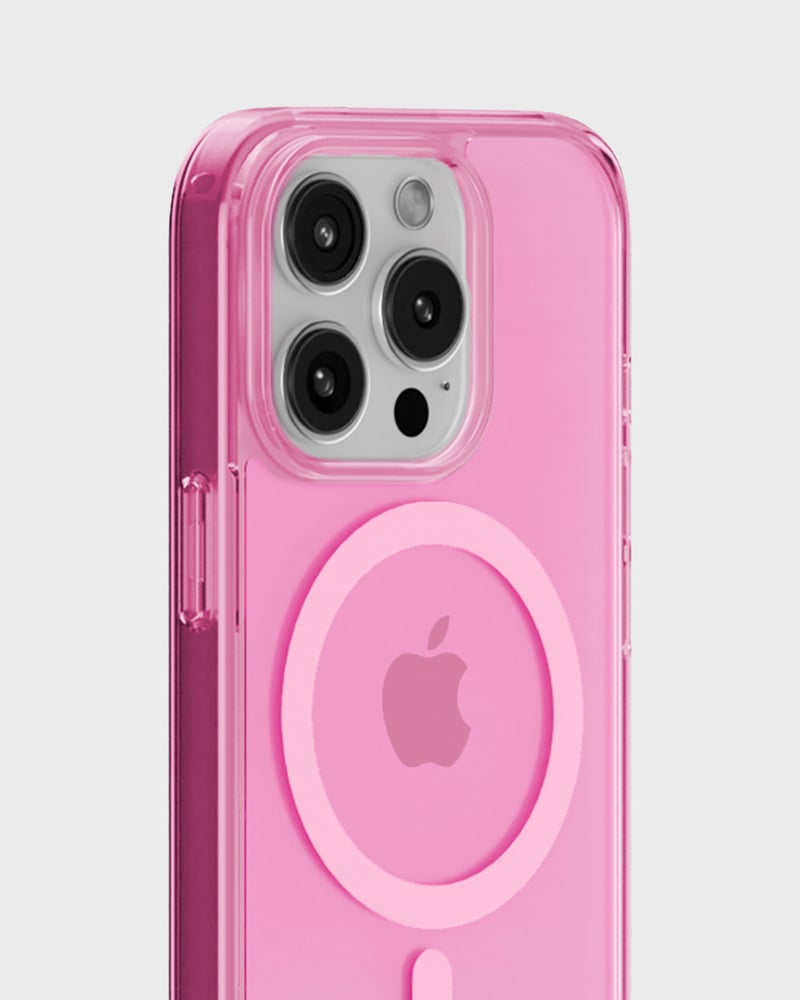Phone Case Transparent Magsafe Compatible Pink iPhone 15 Pro