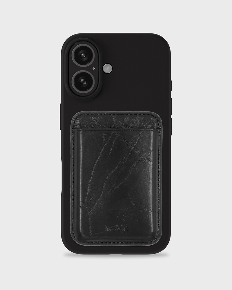 Black Crinkle Card Holder Magsafe Compatible