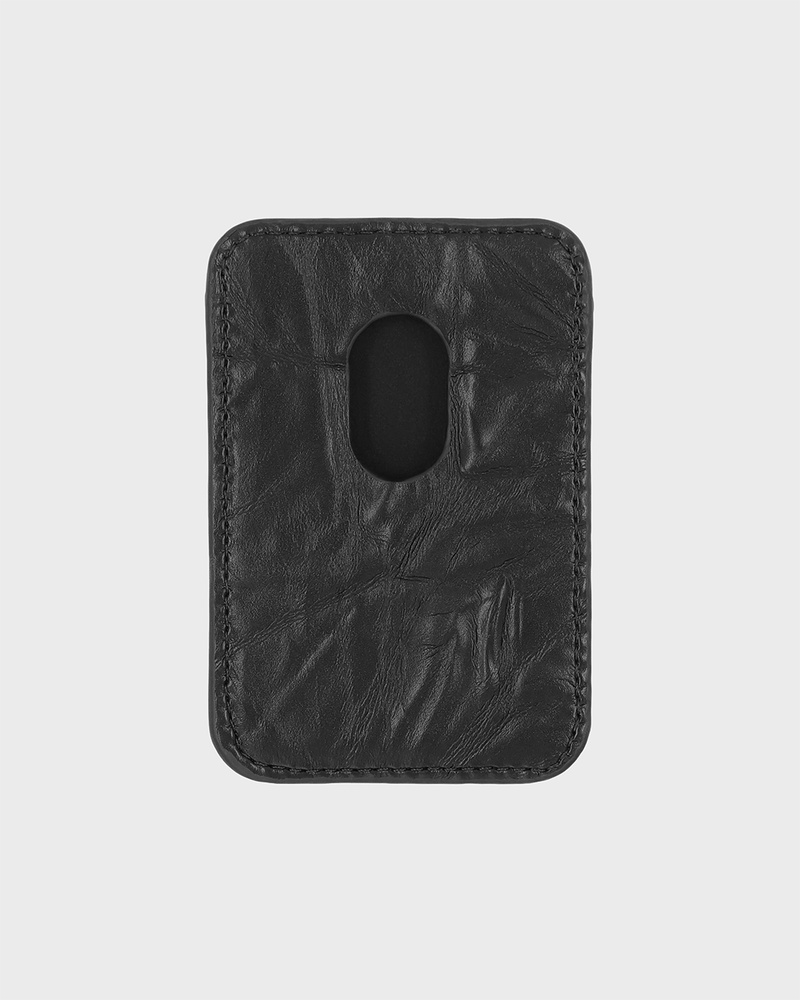 Black Crinkle Card Holder Magsafe Compatible