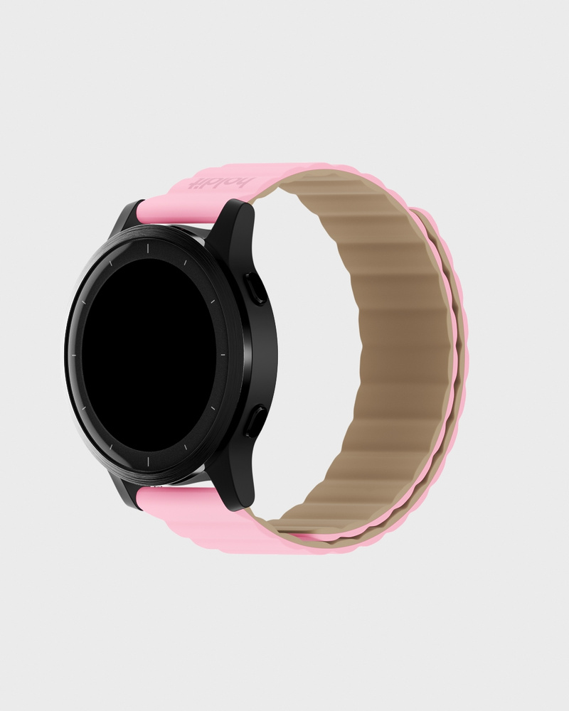 Watch Band Silicone Magnet Pink/Beige 20mm