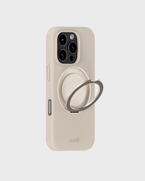 Silicone Stand Case Light Beige iPhone 16 Pro