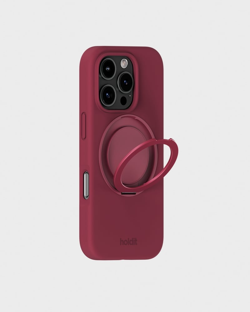 Silicone Stand Case Red Velvet iPhone 16 Pro