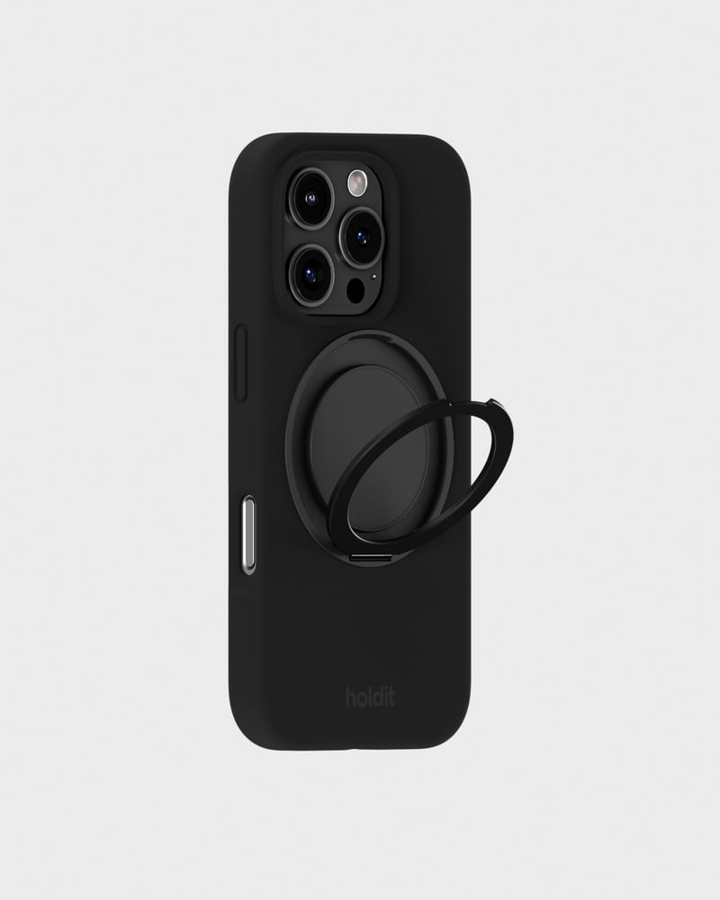 Silicone Stand Case Black iPhone 16 Pro