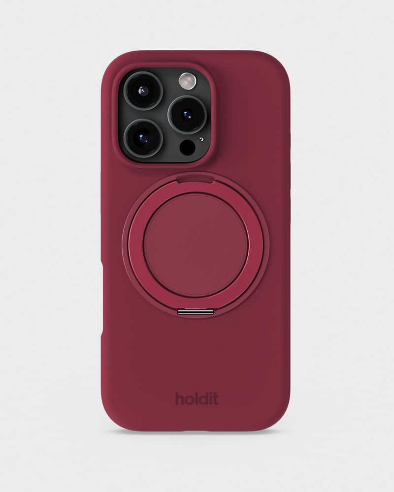 Silicone Stand Case Red Velvet iPhone 16 Pro