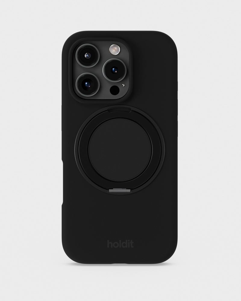 Silicone Stand Case Black iPhone 16 Pro