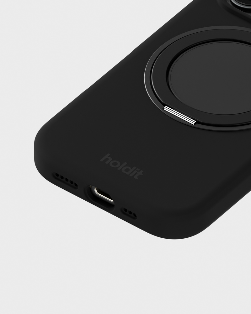 Silicone Stand Case Black iPhone 16 Pro