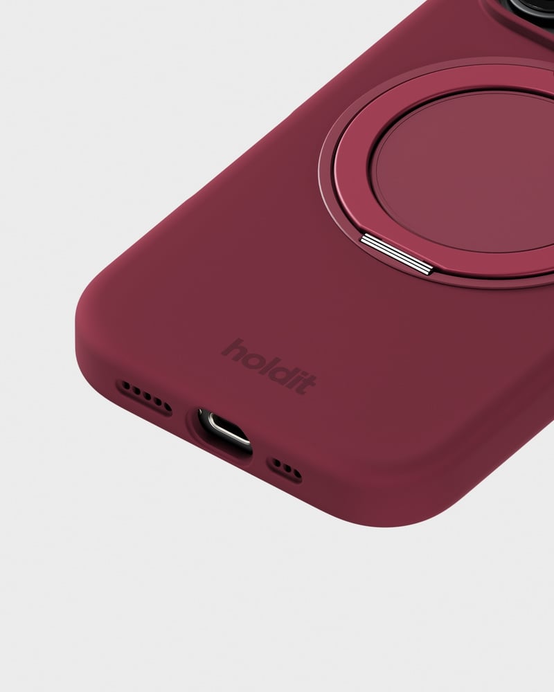 Silicone Stand Case Red Velvet iPhone 16 Pro