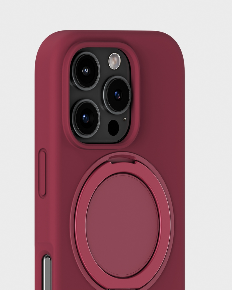Silicone Stand Case Red Velvet iPhone 16 Pro