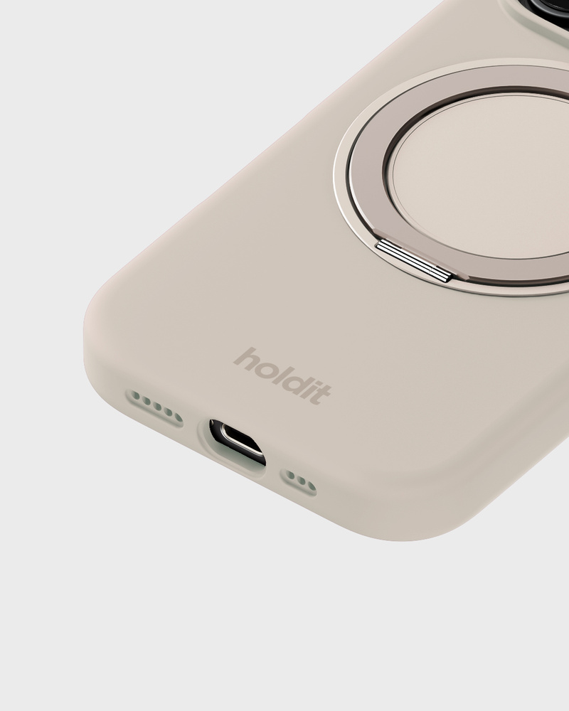 Silicone Stand Case Light Beige iPhone 16 Pro