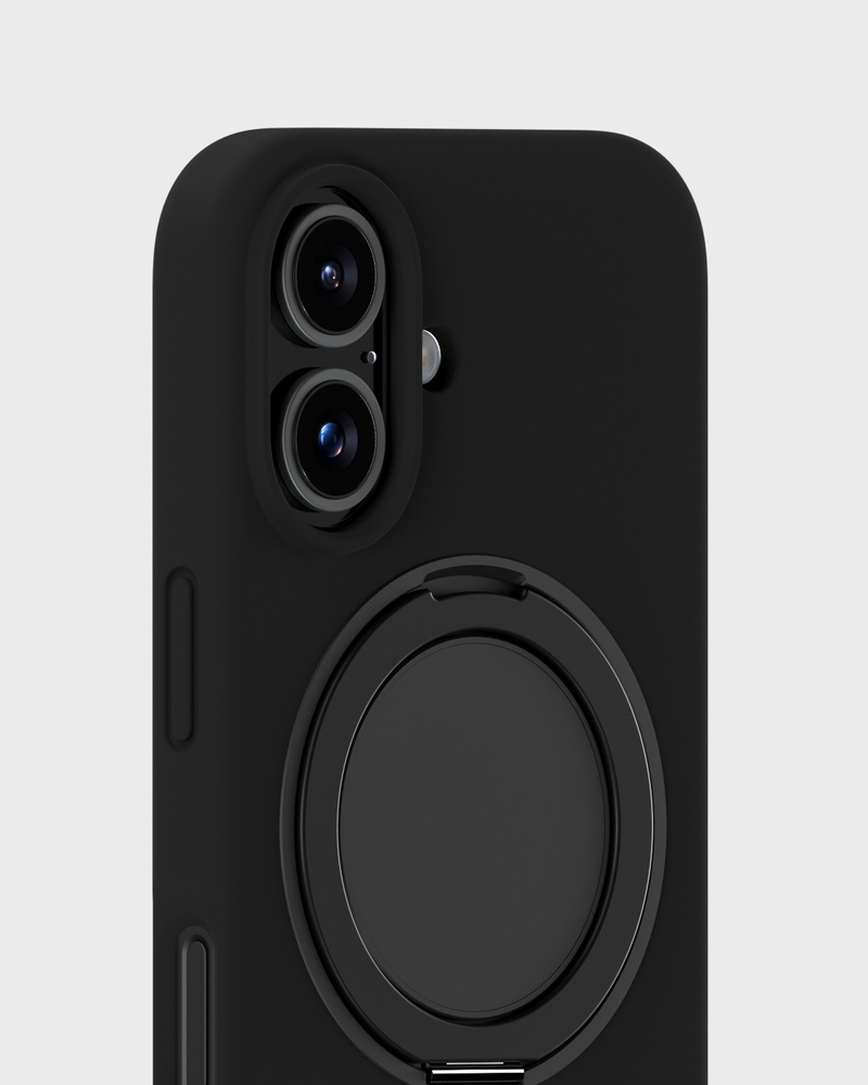 Silicone Stand Case Black iPhone 16