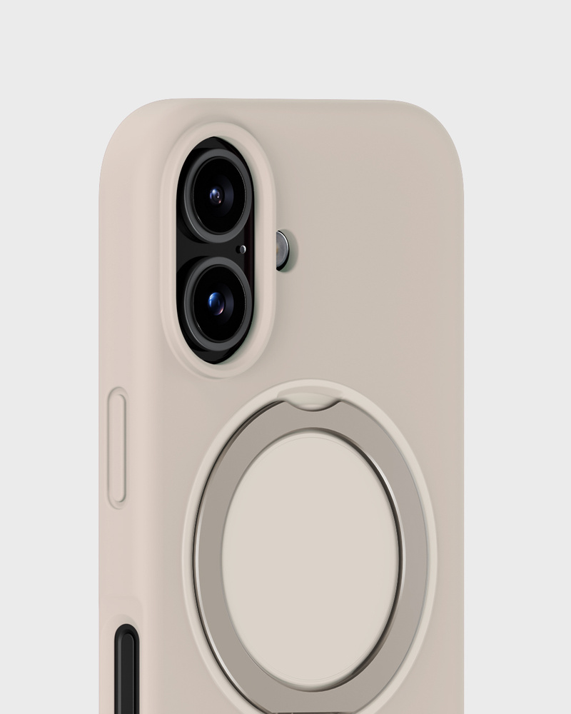 Silicone Stand Case Light Beige iPhone 16