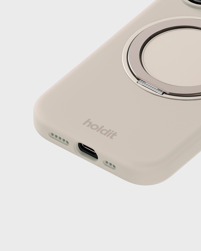 Silicone Stand Case Light Beige iPhone 16