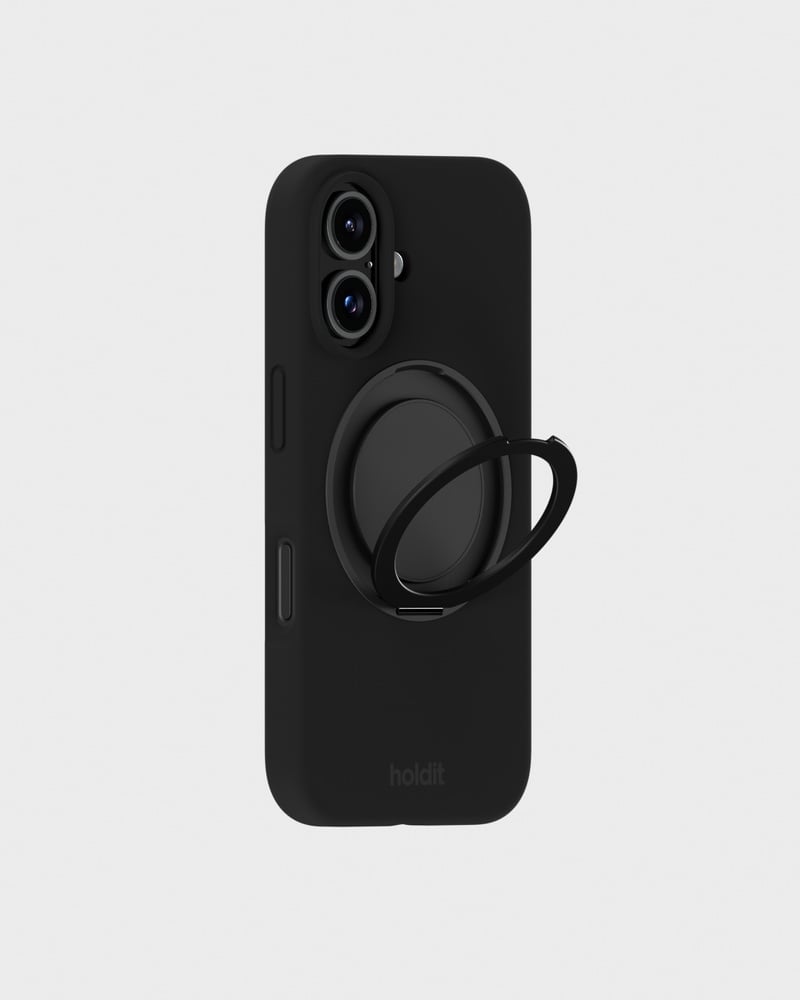 Silicone Stand Case Black iPhone 16