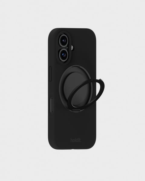 Silicone Stand Case Black iPhone 16