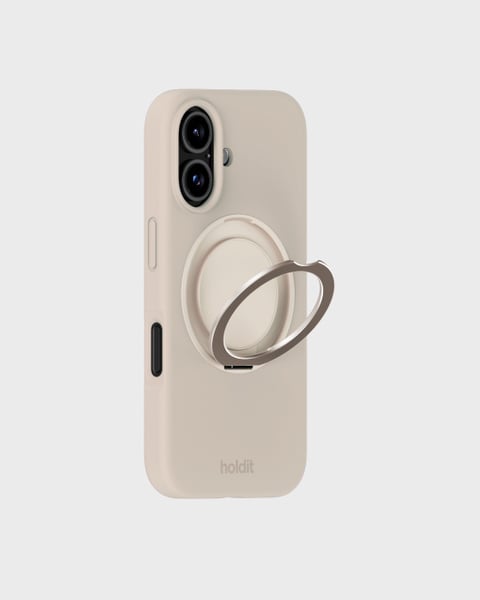 Silicone Stand Case Light Beige iPhone 16