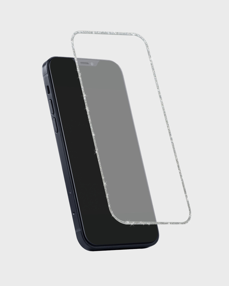 Screen Protector Glitter Frame Silver iPhone 11