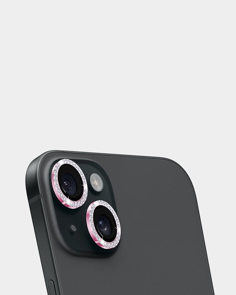 Camera Lens Protector Pink Glitter Frame iPhone 14