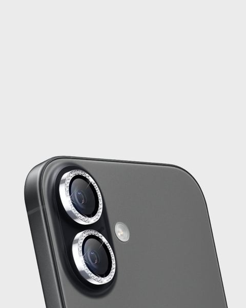 Camera Lens Protector Silver Glitter Frame iPhone 17