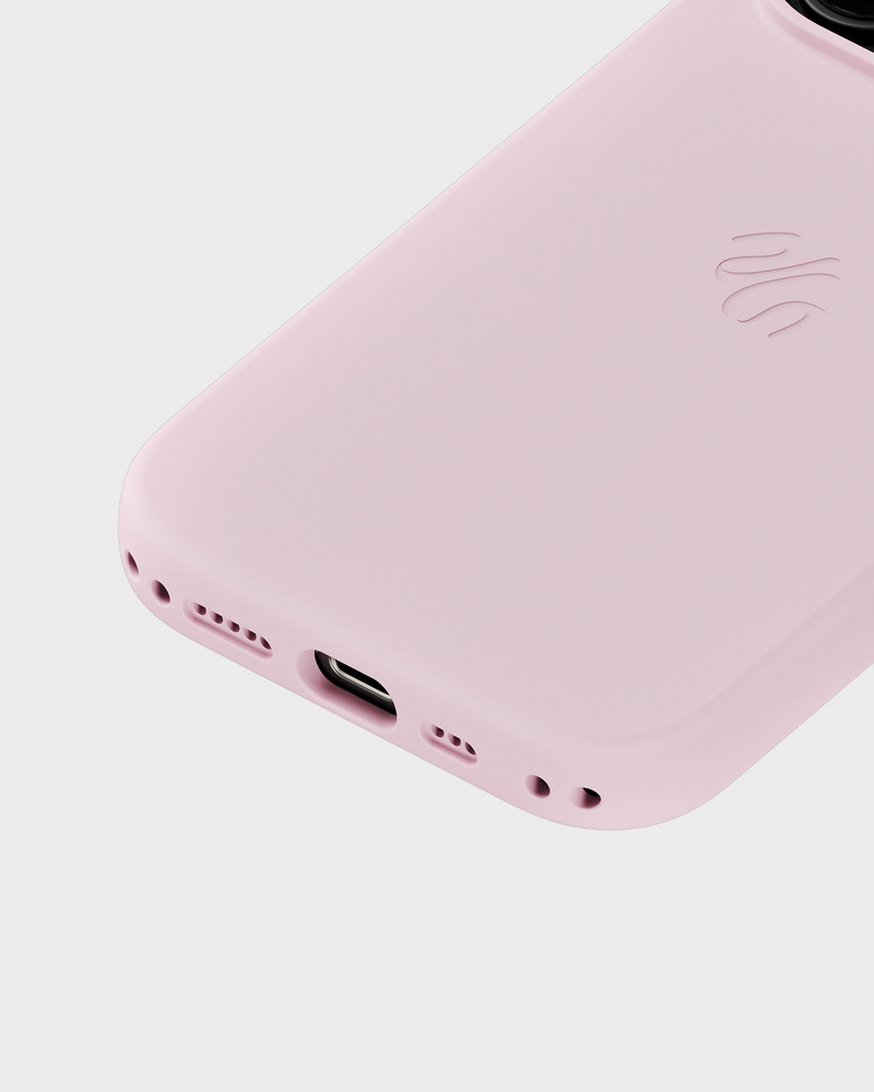 Phone Case Silicone MagSafe Compatible Pale Pink iPhone 16 Pro