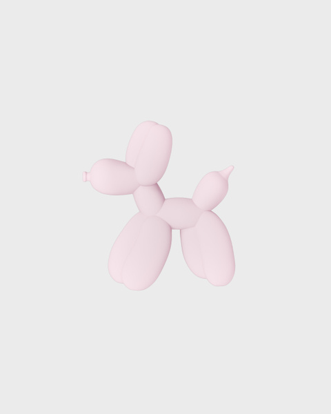Pale Pink Balloon Dog Silicone Sticker