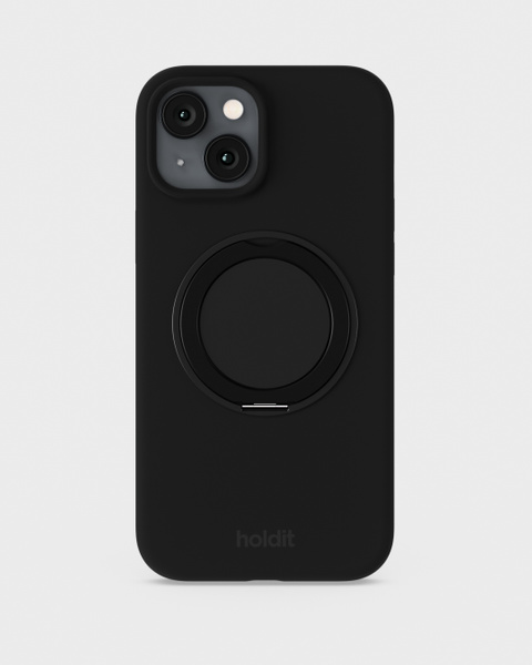 Silicone Stand Case Black iPhone 15