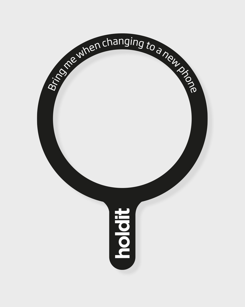 Magnet Ring Black & Card Holder Silicone Mocha Brown