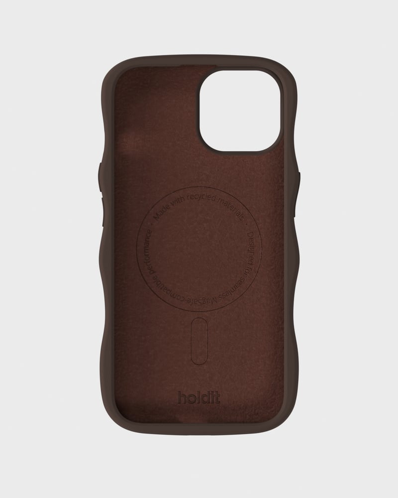 Phone Case Wavy Silicone Chocolate iPhone 16e