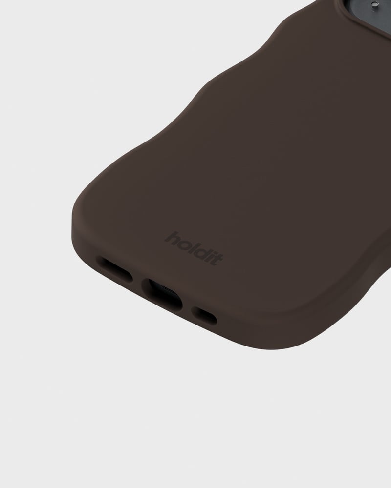 Phone Case Wavy Silicone Chocolate iPhone 16e