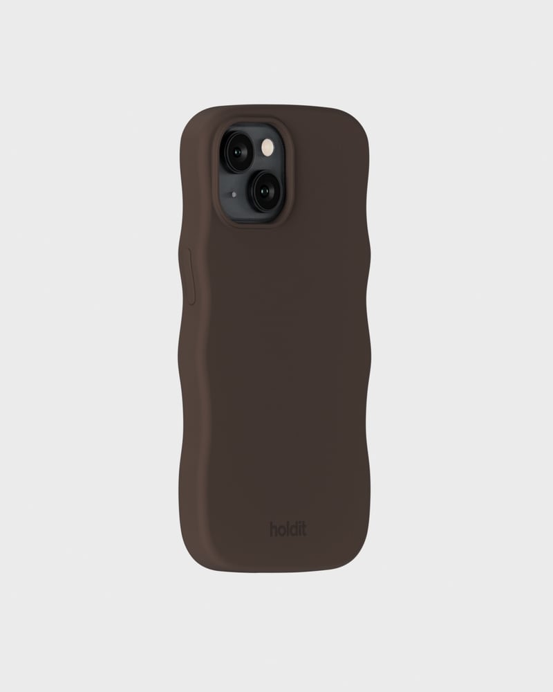 Phone Case Wavy Silicone Chocolate iPhone 16e